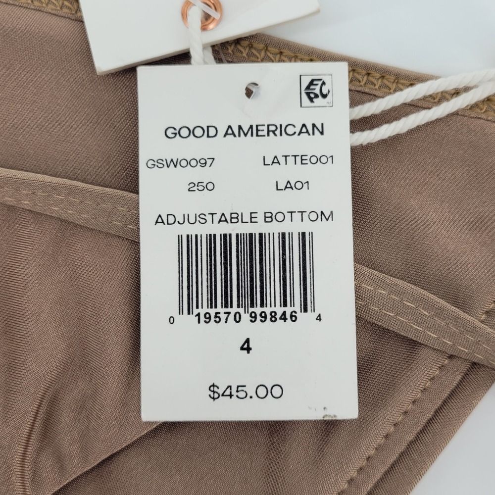 Good American Bikini Bottom Womens 4 Latte Adjustable GSWO097 Brown Swimwear - Picture 4 of 4